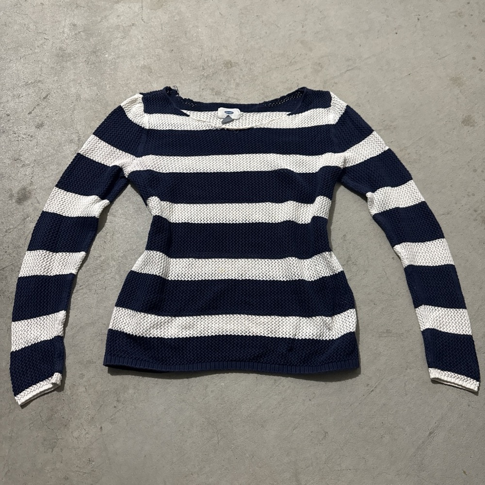 Old Navy Navy and White Knit Top